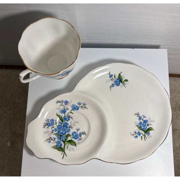 Royal Albert Bone China Forget-Me-Not Creamer Sugar Bowl Tea Cup Snack Plate Set - Picture 9 of 16